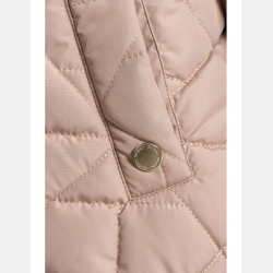 BEŻOWA kurtka DAMSKA pikowana,mankiety z polaru kaptur dłuższa MORAJ